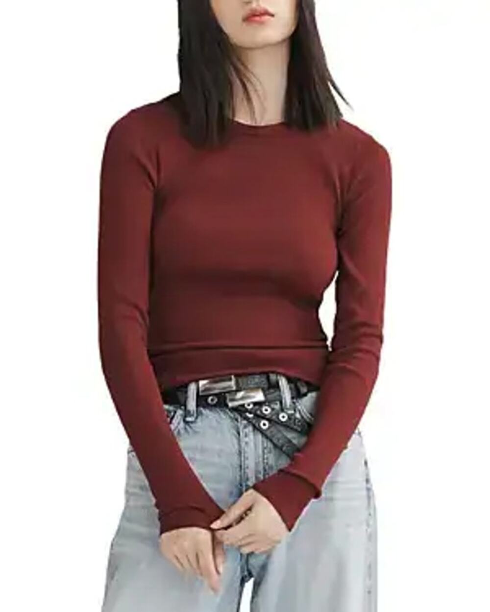 Rag & Bone  essential rib knit long sleeve tee